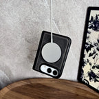 For iPhone Duo Fold Case Luxury PU leather Magnetic rotate stand Protective Back Cover For iPhone 18 Fold Phone Shell Funda