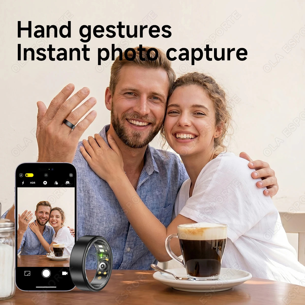 R10 Smart Ring with Charging Case Multi-color Ring Men Women Health Sleep Heart Rate Monitoring IP68 Waterproof Multi-sport Mode