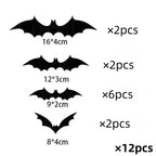 DIY Halloween Bat Decoration 3D PVC Bat Wall Sticker Black Bat Wallpaper Halloween Real Horror Prop