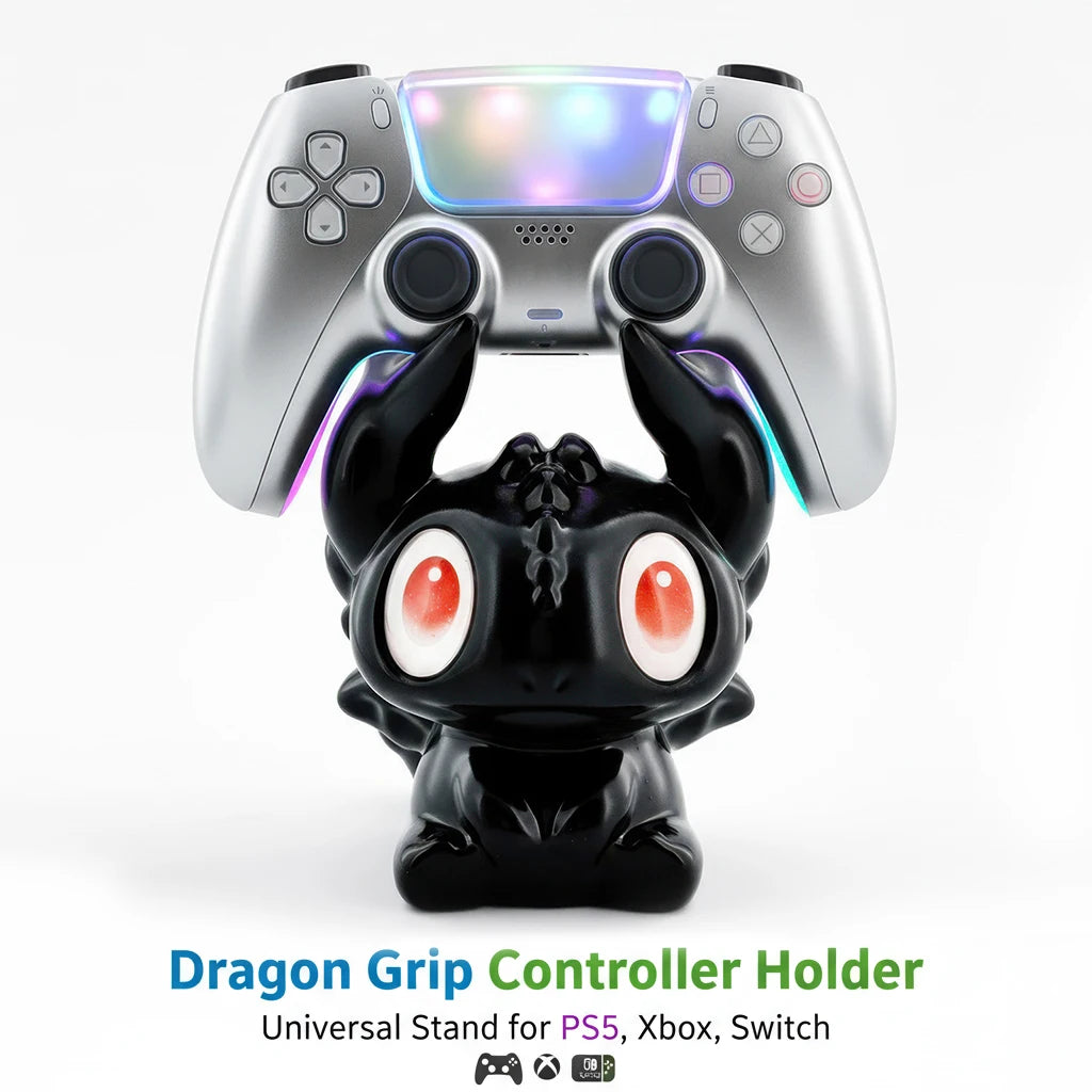 Cute Dragon Game Controller Stand – Universal Holder for PS Xbox Switch PC Gamepad | Funny Gaming Desk Ornament Gamer Gift Decor