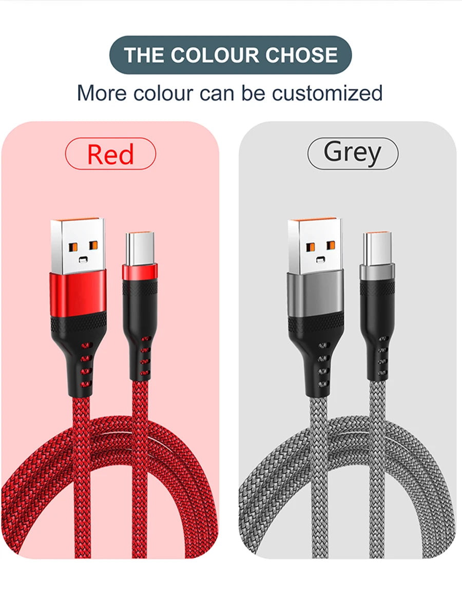 USB TYPE C Cable 5A Super Fast Charge Cable for iPhone 15 16 17 Full Range Huawei Samsung Oppo OnePlus Universal USB C Extension