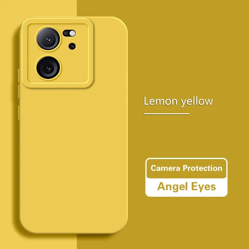 Durable Matte Angel Eyes Case for Xiaomi 13T 13 T Pro Shockproof Soft Square Liquid Silicone Original Mi13T 13TPro 5G Back Cover