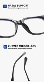 Classic 3Pcs Square Anti Blue Light Glasses For Men And Women Black & Transparent Frame Unisex Computer Wearing Women Glasses