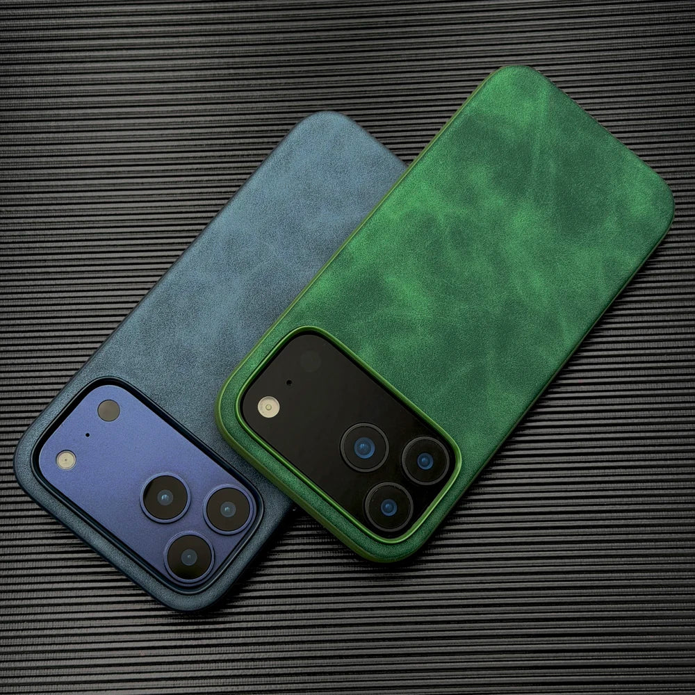 Luxury Leather Retra Case For iPhone 18 17 16 15 14 13 Pro Max 17Pro IPhone17 ProMax Matte Smooth As Skin Touch Feeling Cover