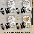 BORN PRETTY 5ml 3D Metal Painting Gel Embossed Nail Gel Polish Plaster Texture Drawing Carving Gel Nail Art Manicure Supplies
