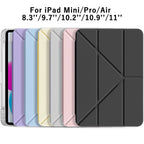 3+Y-fold Flip Clear Cover For iPad 10th 11th Gen 2025 7/8/9 10.2'' Start Case For Air 4 5 6 7 11 For Air 2 9.7 Pro 11 Mini 6 7