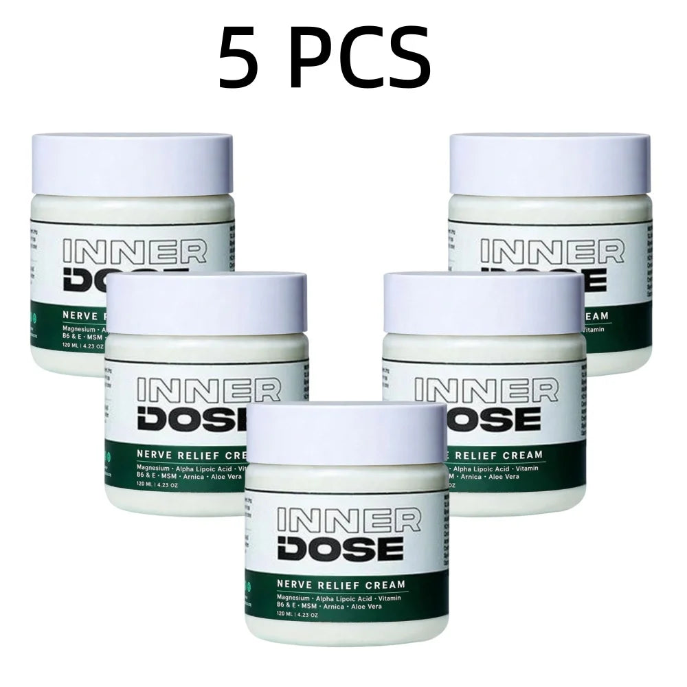 Inner Dose Nerve Relief Cream 120ml Magnesium Arnica Moisturizing Body Cream Deep Muscle Soothing Lotion for Joint Discomfort