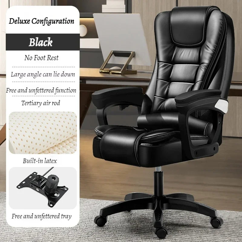 Leather Executive Office Chair Gaming Adjustable Modern Ergonomic Chair Mobile Massage Designer Silla Oficina Salon Furniture
