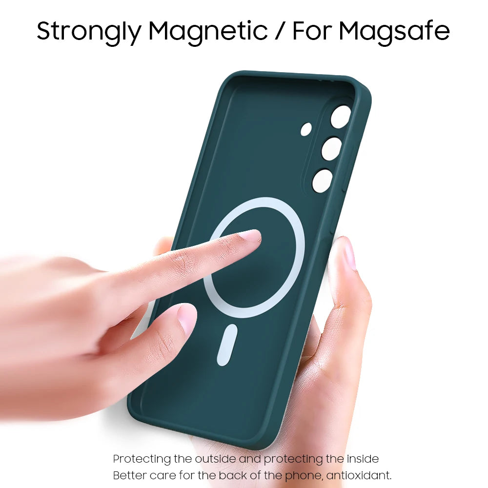 For Samsung Galaxy A57 A56 A55 A54 A37 A17 5G Magsafe Case Soft Silicone Magnetic Shockproof Back Cover for S26 S25 S24 S23 S22