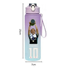 750ML Messi Modrić Neymar Football Star Straw Water Cup Portable Fitness Drink Bottle Kettle Leakproof Drinkware Fans Gifts
