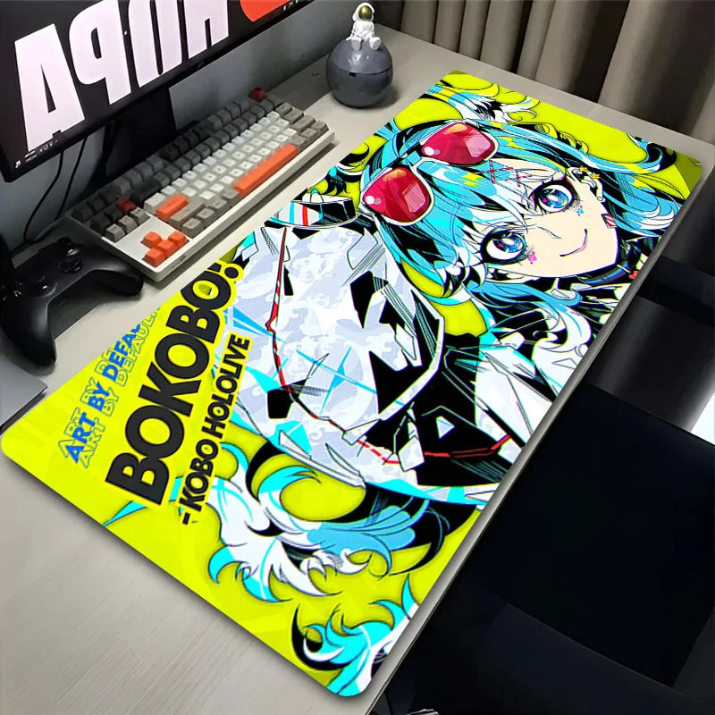 Computer Desk Mat Anime Girl Leather Mouse Pad Kawaii Office Extended Mousepad Gaming Accessories Non-slip HD Printing Carpet