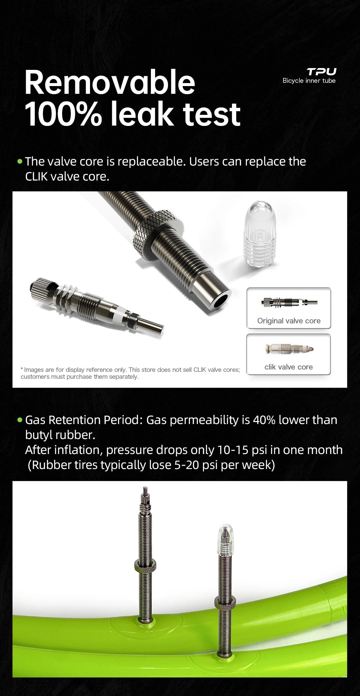 CYCLAMI Bike Inner Tube Ultralight TPU Hose Metal Presta Valve Removable Bike Accessories For Road 700C 700 18 23 25 28 30 32 C