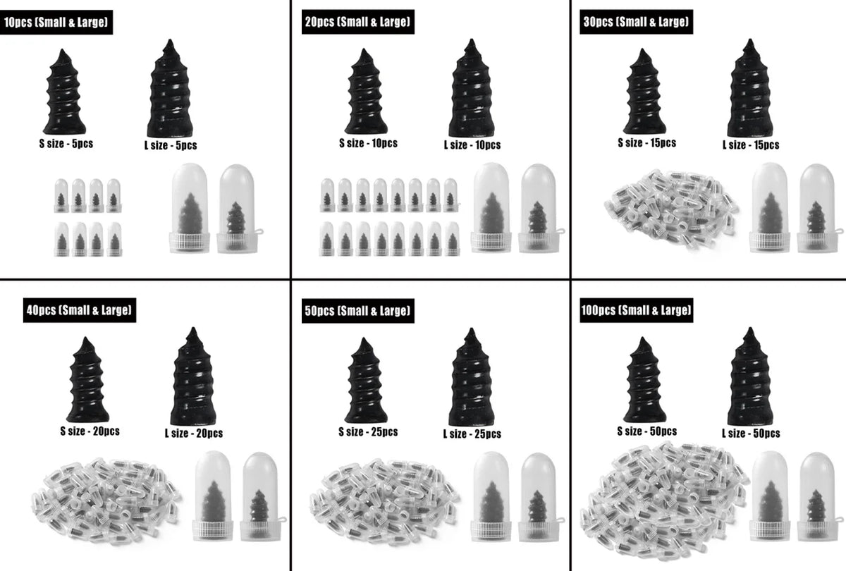 Spiral Tire Repair Plugs Rubber Screw Nails Puncture Patch Kit Quick Fix for Car Motorcycle Bike Vacuum Tires Tubeless