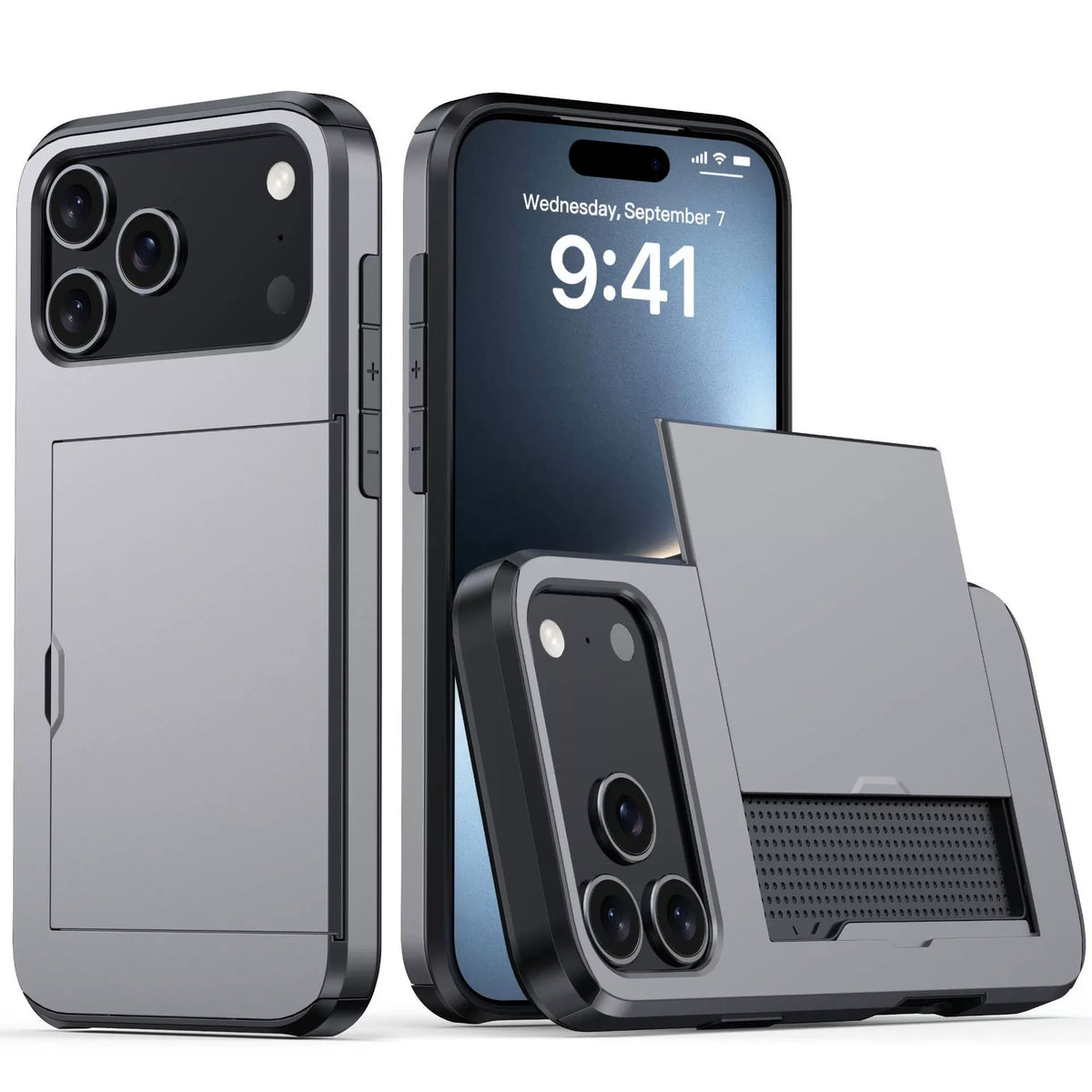 Case For iPhone 18 Pro Max 18 Pro 17 Pro Max 17 17e 16e Wallet Card Holder Slide Slot Slim Hard PC Heavy Duty Protective Cover
