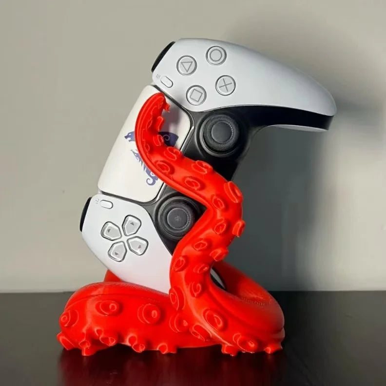 3D Printed Octopus Game Controller Stand Suitable for PS5 Controllers Desktop Stand Holiday Gift Home Decor Statue Ornament