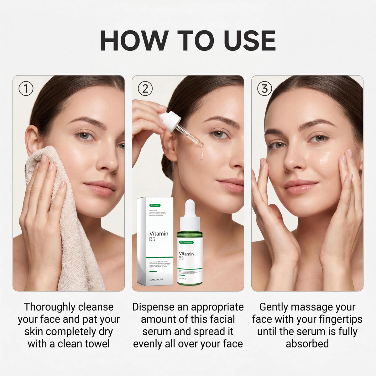 Vitamin B5 Hyaluronic Acid Serum Repair Face Redness Calm Sensitive Skin Deep Hydrating Whitening Centella Asiatica Facial Serum
