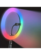 1pc Dimmable RGB Ring Light with Tripod Stand and Phone Holder - Perfect for Makeup, Photography, and Video Recording