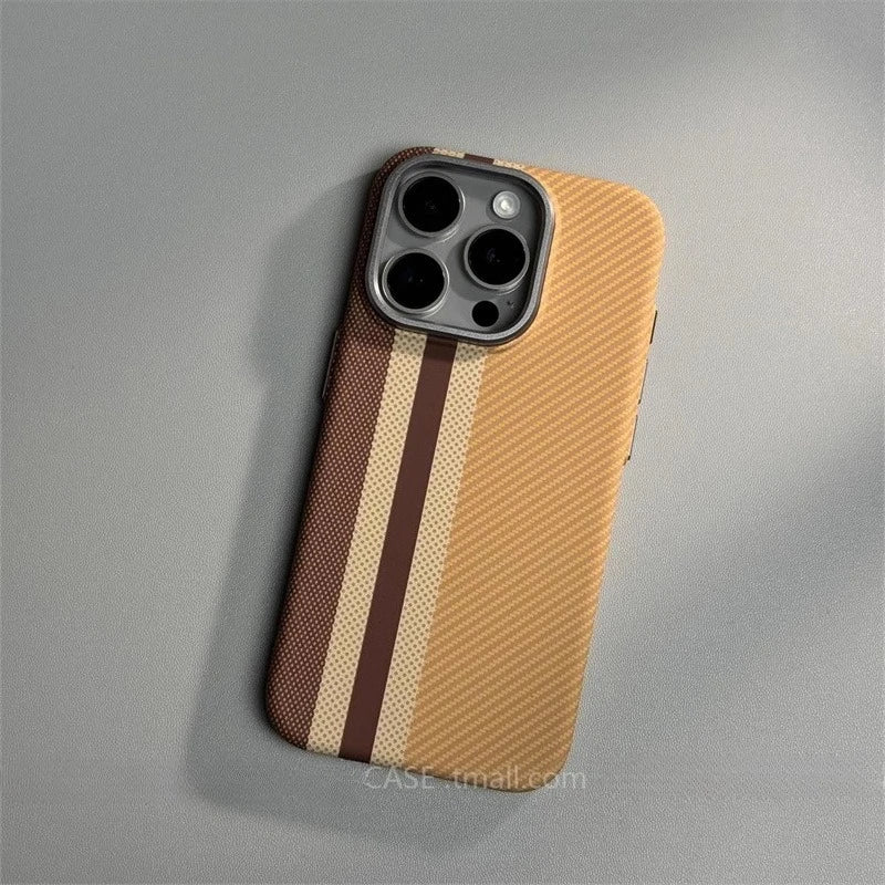 Relief Carbon Fiber Magnetic Case for iPhone 15 Pro Max 16 17 Pro Phone Cover Camera Metal Lens Protective Shell Hard PC Fundas