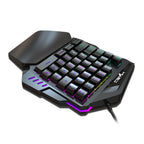 Ergonomic 35-Key Gaming Keyboard with RGB Lighting USB Powered One-Handed Design Thin Film Keys for Enhanced Gaming Experience