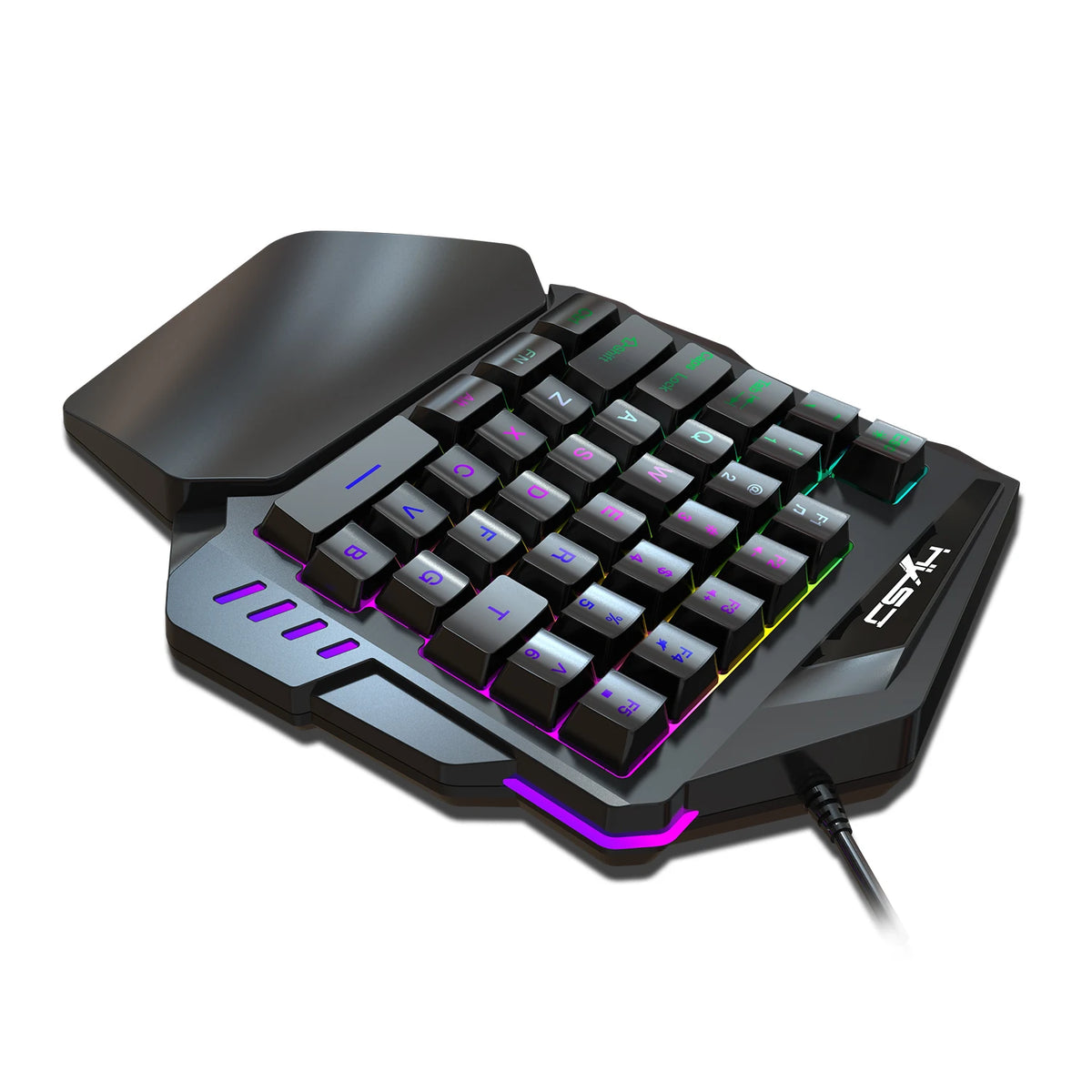 Ergonomic 35-Key Gaming Keyboard with RGB Lighting USB Powered One-Handed Design Thin Film Keys for Enhanced Gaming Experience