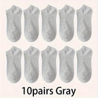 5/10-Pack Unisex Comfort-Fit Ankle Socks For All, Breathable & Lightweight - Ideal For Sports & Daily Wear