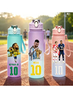 750ML Messi Modrić Neymar Football Star Straw Water Cup Portable Fitness Drink Bottle Kettle Leakproof Drinkware Fans Gifts