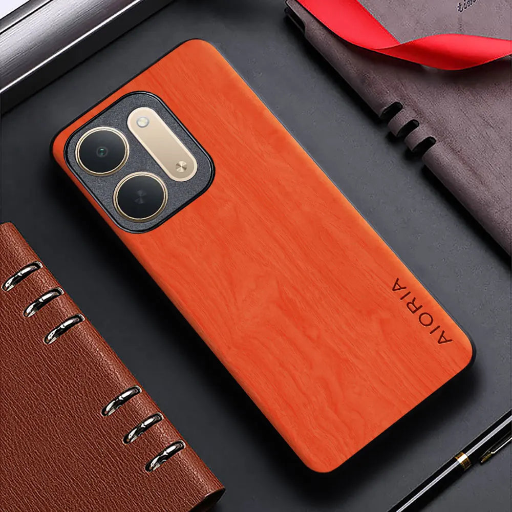 Case for Xiaomi Redmi 17C redmi17 redmi17 c 5G 4G funda bamboo wood pattern Leather back cover for xiaomi redmi 17 17c case