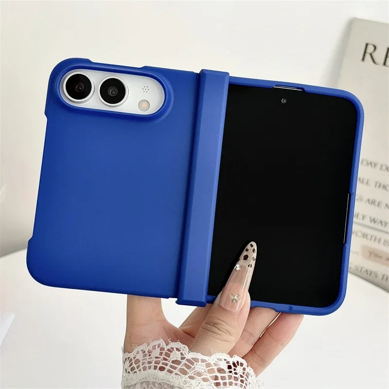 Luxury Skin Feel Frosted Matte Fold Phone Case For iPhone Duo Ultra 18 Fold Hinge Protective Ultra-thin PC Shockproof Hard Cover