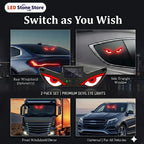 Cool DEMON EYE Ambient Light Solar Powered Breathing Neon Light Car Decoration Rear Windshield Atmosphere Lights Car Accessories