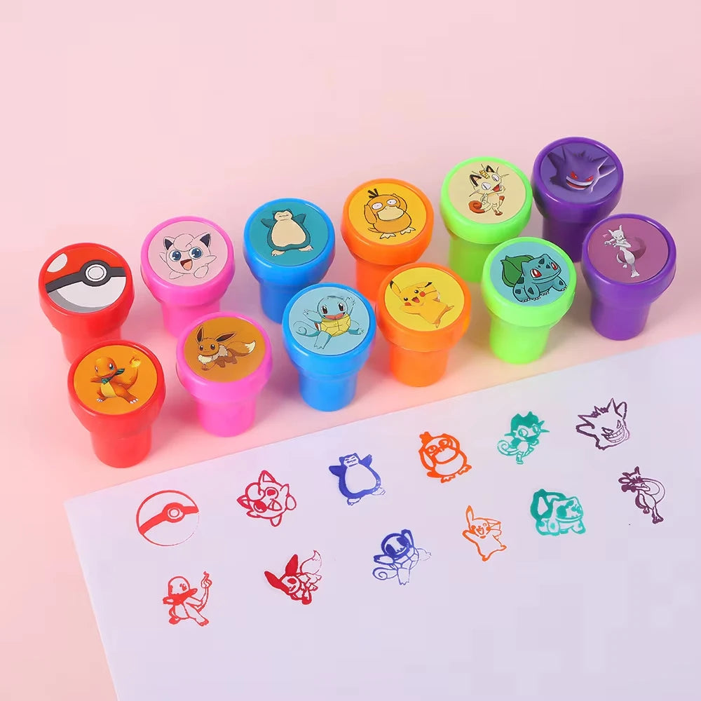 PokeMoned Theme Party Favors Slap Bracelets Stickers Keychain Party Gifts Goodie Bag Stuffers Fillers Birthday Party Decorations