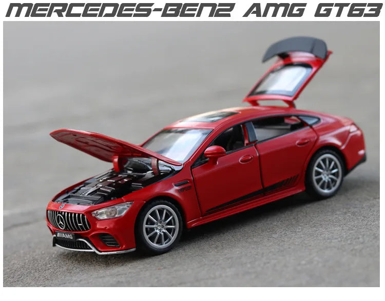 1:32 Mercedes Benz AMG GT63  Sports Car Alloy Diecast Car Model Sound Light Pull Back Toys Ornaments Gift For Children Collect