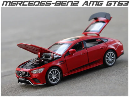 1:32 Mercedes Benz AMG GT63  Sports Car Alloy Diecast Car Model Sound Light Pull Back Toys Ornaments Gift For Children Collect