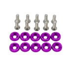 10 PCS M6 Automotive Hexagonal Fasteners, Mudguard Washers, Bumper Engine, Concave Screws, JDM Aluminum Mudguard Washers