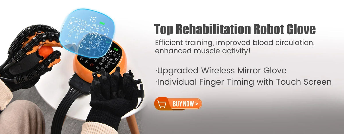 Left & Right Rehabilitation Robot Gloves Hand Massage Device for Stroke Hemiplegia Hand Function Recovery Finger Workout Trainer