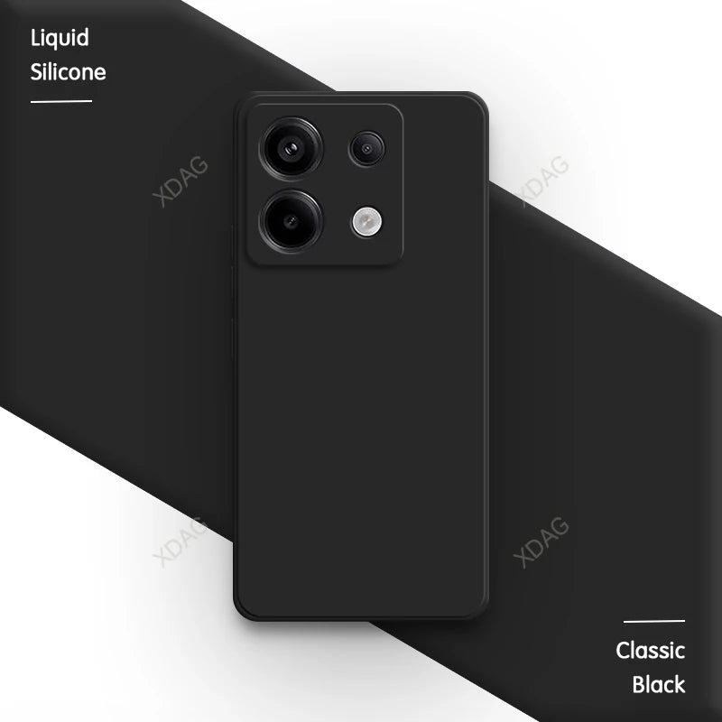 Original Square Liquid Silicone Phone Case for Xiaomi Poco X6 PocoX6 Pro 5G Lens Protection Soft Couples Cover Thin Fundas Coque