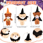 Halloween Plush Bear Small Stuffed Bear Bulks with Witch Hats, Pumpkin for Halloween Party Favor Gifts Goodie Bag Filler Rewards