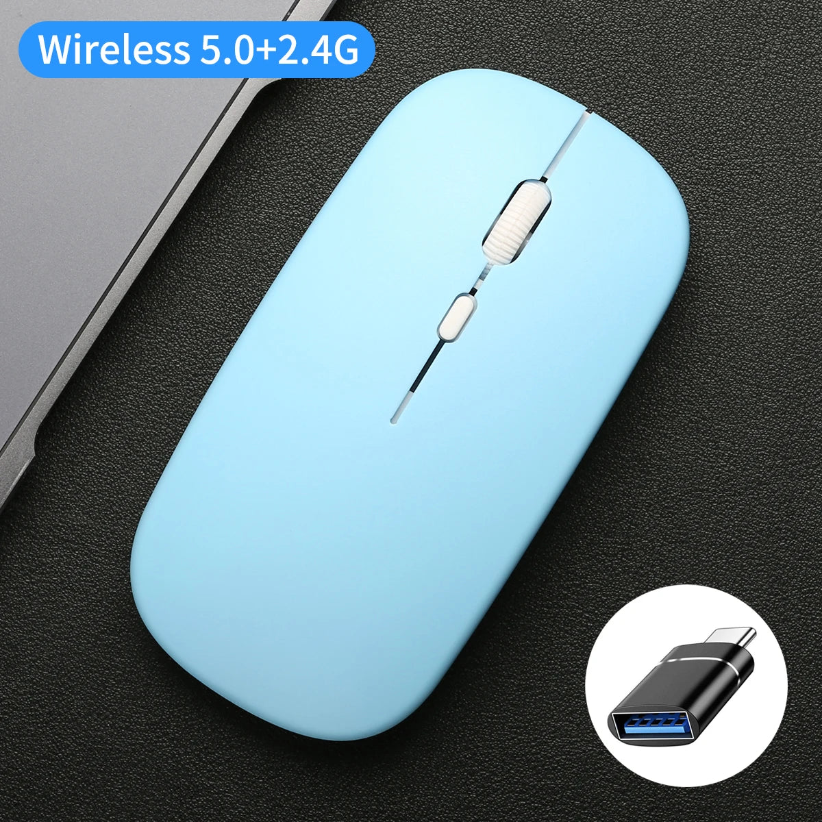Wireless Mouse Dual Modes Bluetooth-compatibl 2.4G Portable Office Mouse for Laptop Notebook PC MacBook Battery Gaming Mouse