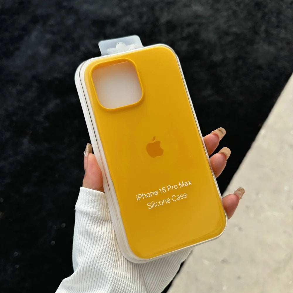 Luxury Liquid SIilicone Solid Candy Color Phone Case for Apple iPhone 17 Pro 16 15 14 13 18 Pro Max Shockproof Cover with Logo