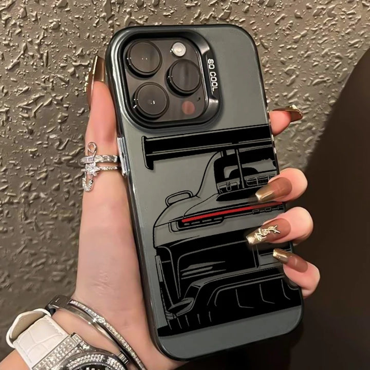 Trendy Sports Car Line Art Phone Case For iPhone 17 Pro Max 16 15 14 Pro 13 12 11 XS XR X 8 7 16 Plus 17E Shockproof Laser Cover