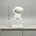 3D Printed "Never Give Up" Boxing Glove Figurine Inspirational Desk Decor Motivational Sculpture for Office Home Gift Birthday