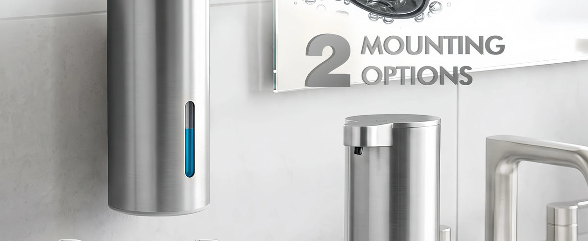 Automatic Soap Dispenser Stainless Touchless Rechargeable Hand Sanitizer Shampoo Detergent Dispenser for Kitchen Bathroom Toilet
