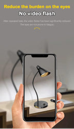 LED Desk Lamp Plug-In Knob Switch Five Level Dimming Desktop Reading Lamps Bedroom Dormitory  Clip Type Iron Bedside Desk Light