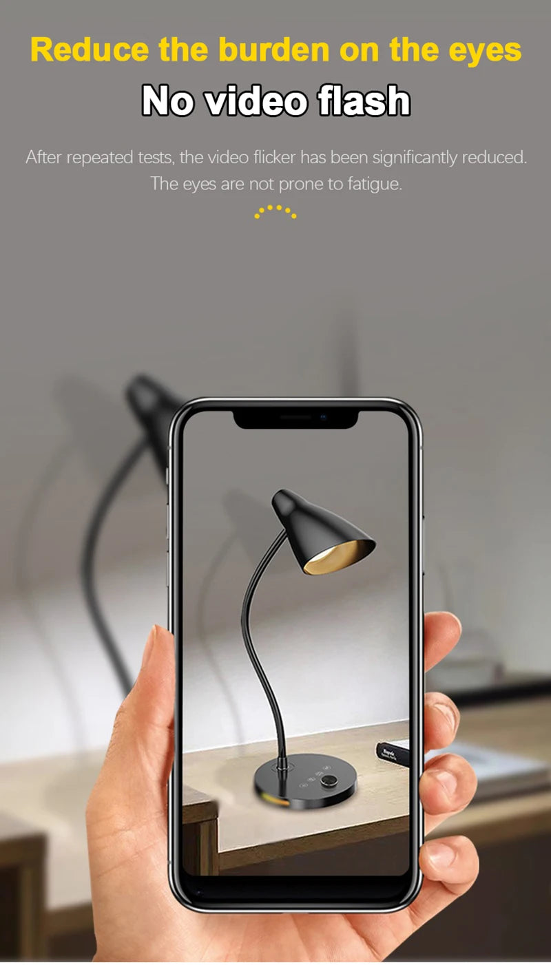 LED Desk Lamp Plug-In Knob Switch Five Level Dimming Desktop Reading Lamps Bedroom Dormitory  Clip Type Iron Bedside Desk Light