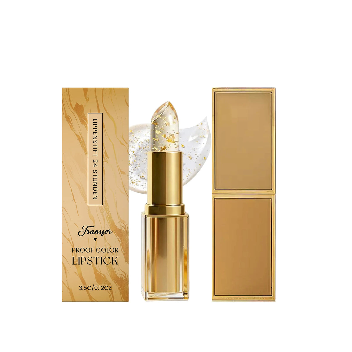 Color Changing PH Reactive Lip Balm With Gold Flecks And Non Sticky Shine