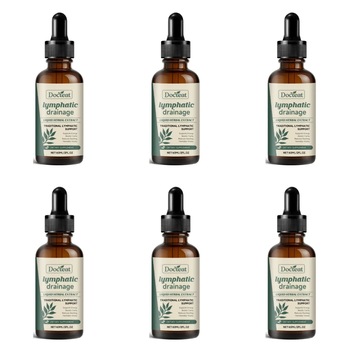 Lymphatic Drainage Drops 60ml Supplement Help Bloat Relief & Immune System Health with Cleavers,Red Clover and Stillingia Root