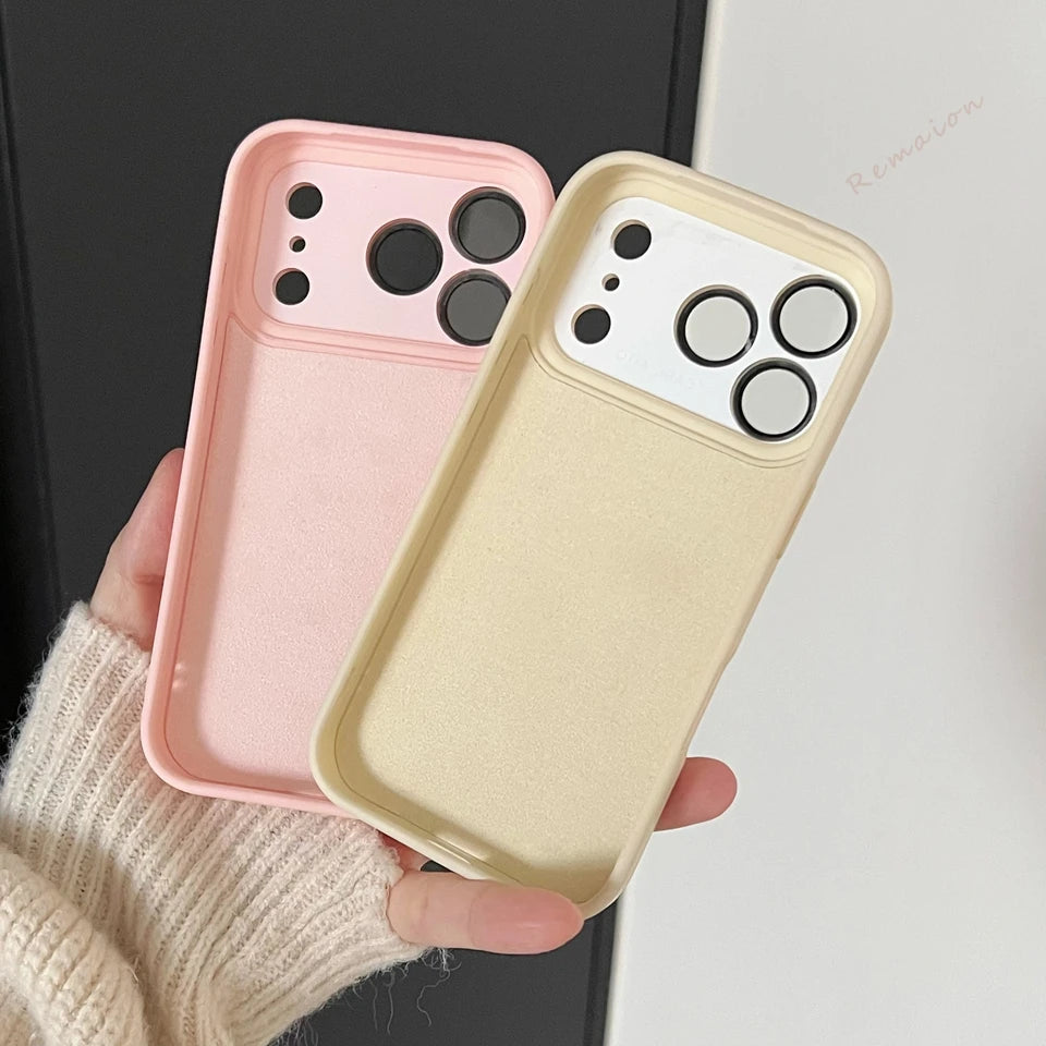 Big Window Liquid Silicone Phone Case For iPhone 17 Air 16 15 14 Plus 12 13 16 Pro Max Official Soft Protector Cover