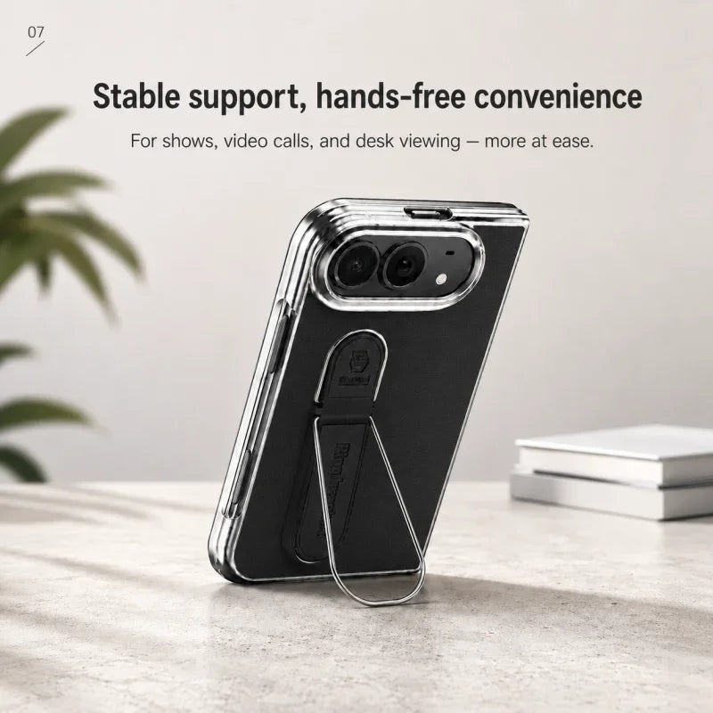 Korean Style Finger Bracket Shockproof Hard Back Phone Case for iPhone Duo 5G