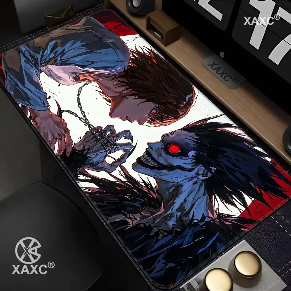 Anime D-Death Note Mouse Pad Large Keyboard Light Yagami Mouse Desk Pad XXL Non-Slip Rubber Gaming Pad Laptop Mouse Carpet XAXC