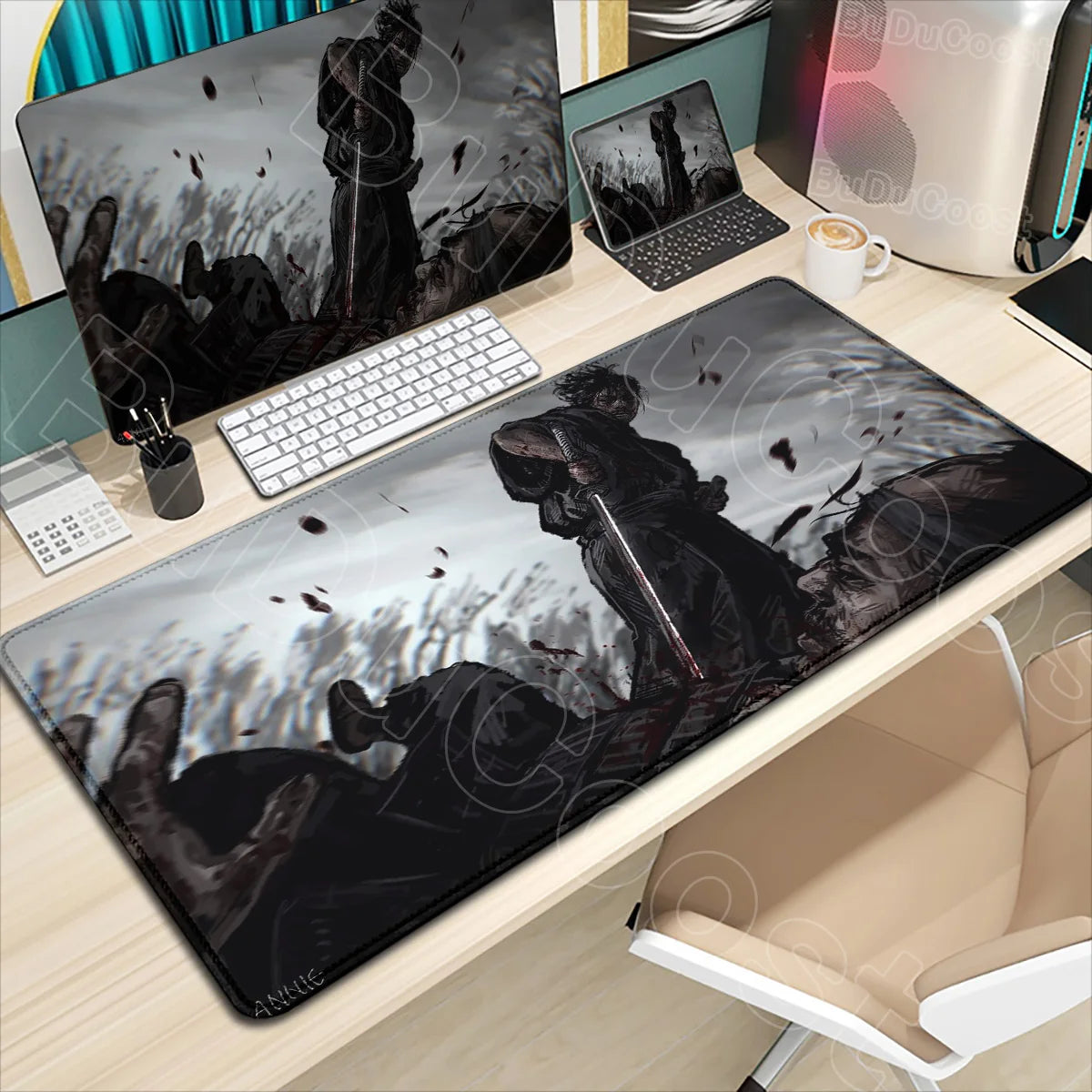 New HD Printing Miyamoto Musashi Vagabond Manga Mousepad Large Gaming Compute XXL PC Keyboard Mouse Mat Non-slip Rubber Desk Mat