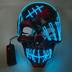 Evil Skull Mask Halloween Carnival Masquerade Haunted House Scary Decoration Cosplay Skeleton Scary Theme Party Light Up Mask